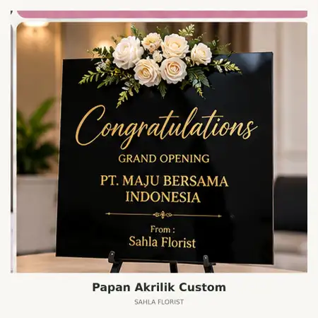 Papan Bunga Akrilik Bone